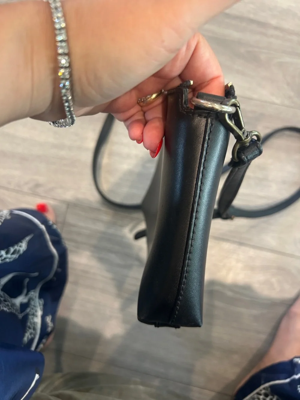 kate spade Black Leather Crossbody Pouch with Gold Logo